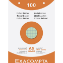 Étui de 100 fiches - bristol quadrillé 5x5 perforé 148x210mm/ Pce