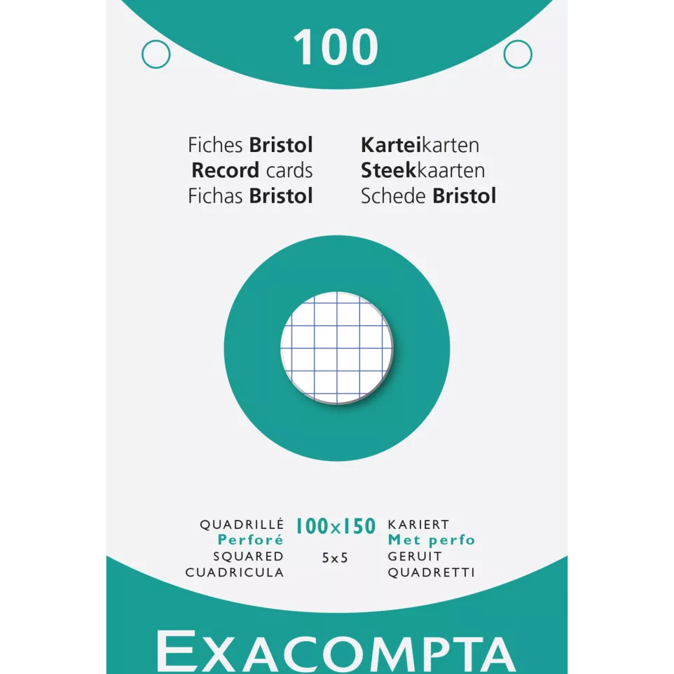 Pk 100 Exa Record Cards 100/150 Sq...