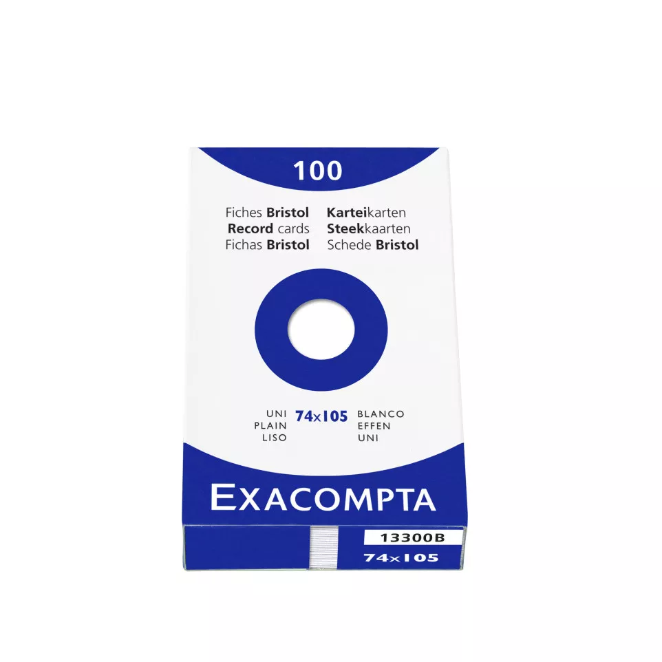 Pk 100 Exa Record Cards A7 White...