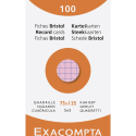Pk 100 Exa Record Cards 75/125 Sq Ast/ Pc.