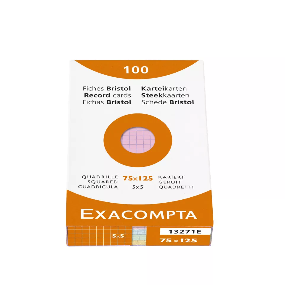 Pk 100 Exa Record Cards 75/125 Sq...