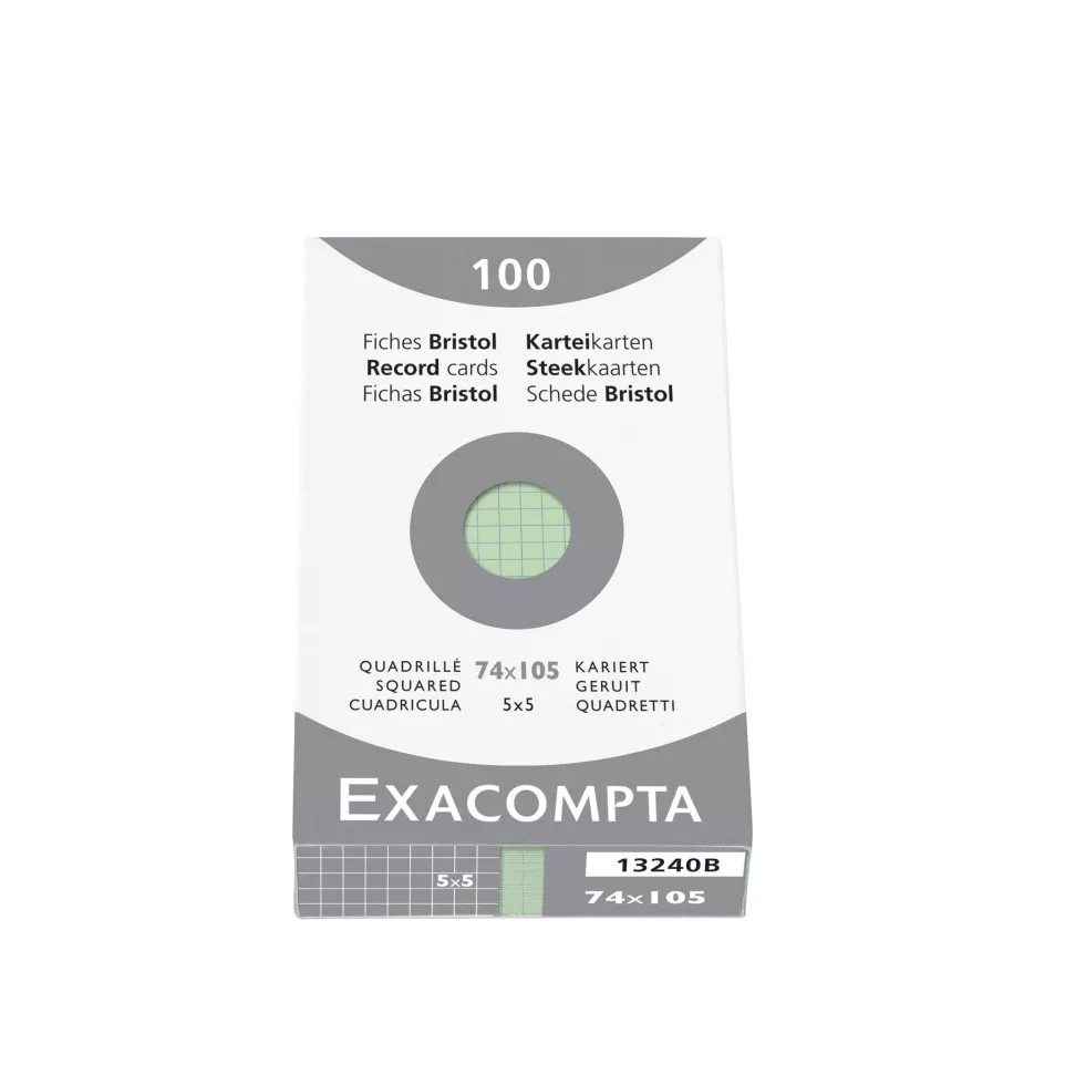 Record Cards Pack 100 Green 74X105...