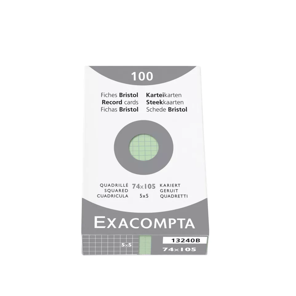 Record Cards Pack 100 Green 74X105...