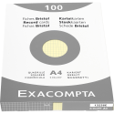 Étui de 100 fiches - bristol quadrillé 5x5 non perforé 210x297mm/ Pce