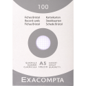 Étui de 100 fiches - bristol quadrillé 5x5 non perforé 148x210mm/ Pce