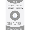 Pk 100 Exa Record Cards 75/125 Sq White/ Pc.