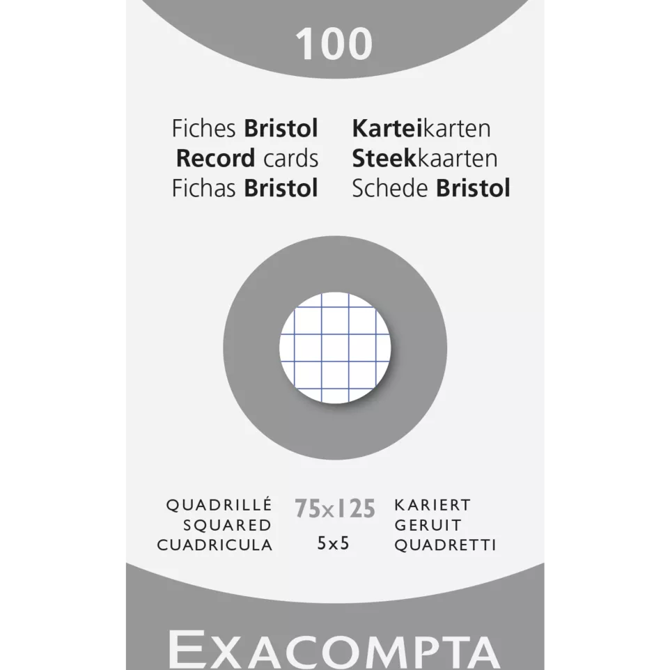 Pk 100 Exa Record Cards 75/125 Sq...