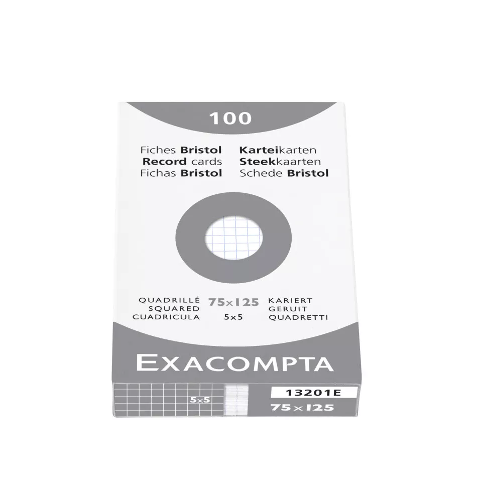 Pk 100 Exa Record Cards 75/125 Sq...