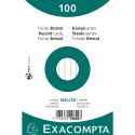 Exacompta Pack 100 Record Cards 10x15cm Lined White/ Pc.