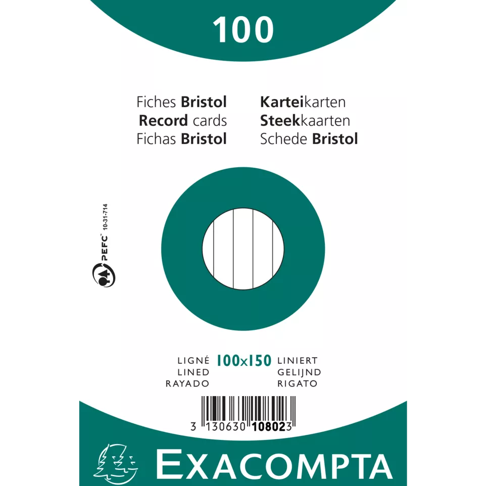 Exacompta Pack 100 Record Cards...
