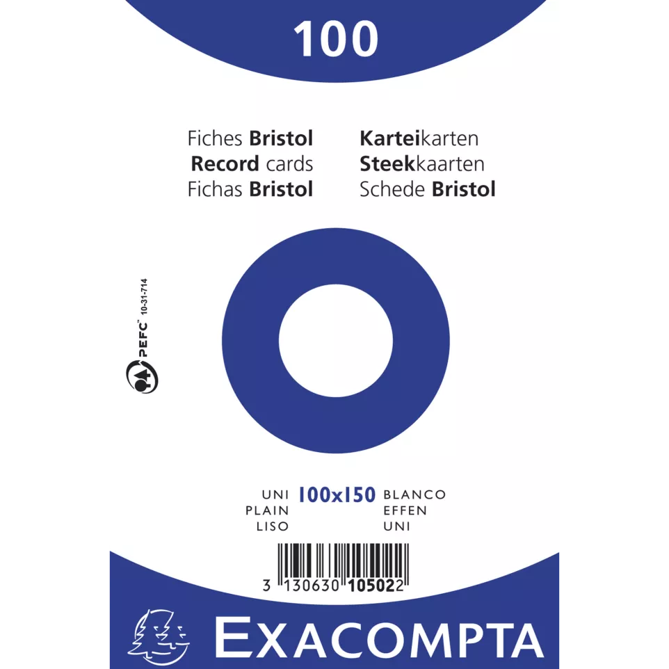 Pk100 Exa Rec Card 10x15cm Plain...