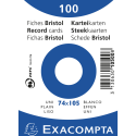 Pk100 Exa Rec Card 7.4x10.5cm Plain Wht/ Pc.