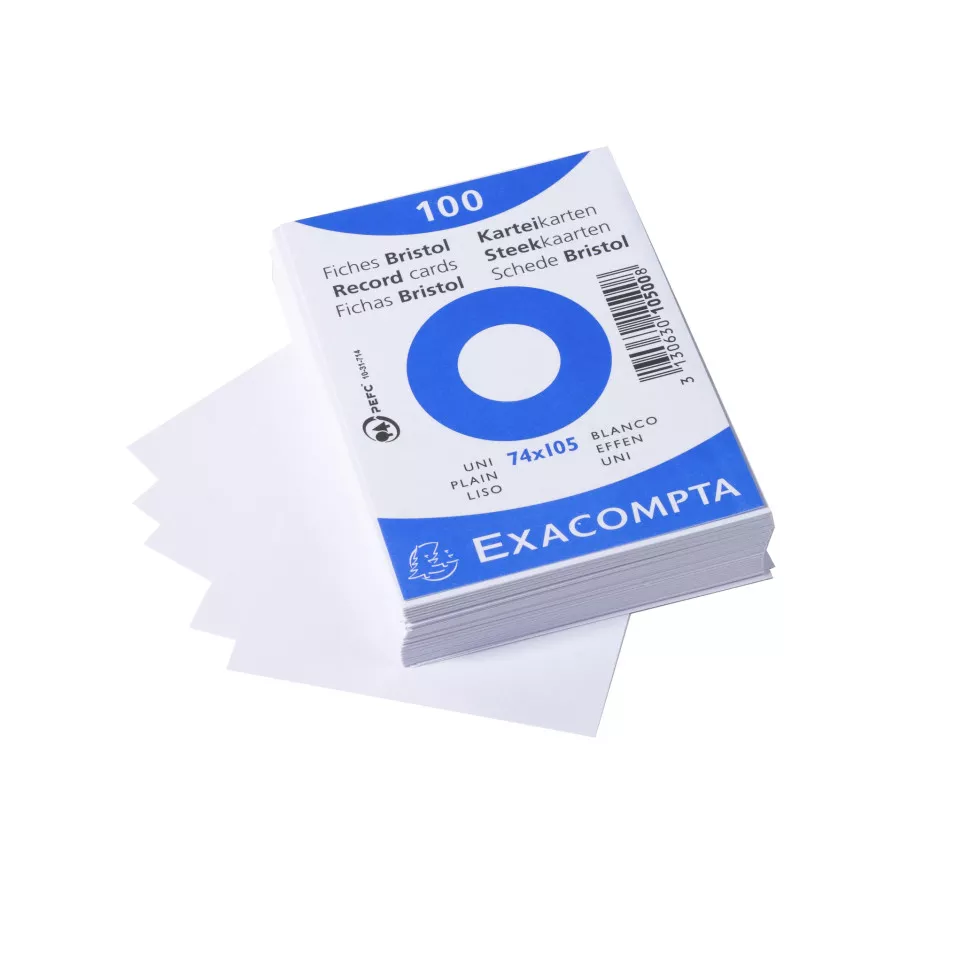 Paquet 100 fiches sous film - bristol...