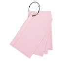 Paquet de 50 Flashcards sous film + anneau - bristol ligné perforé - format A6/ Pce