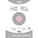 Paquet 100 fiches sous film - bristol quadrillé 5x5 non perforé 210x297mm/ Pce