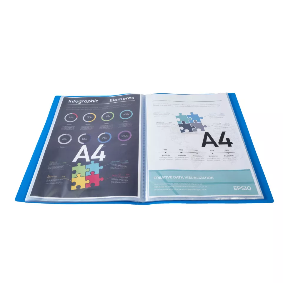 Showalbum  PP 80 tas A4 lichtblauw-/ St.