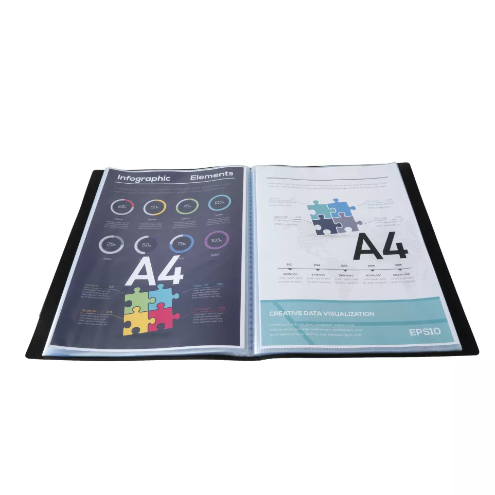 Showalbum  PP 50 tas A4 zwart-/ St.