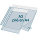 Sachet 10 pochettes perforées polypropylène lisse A3 pliées/ Pce