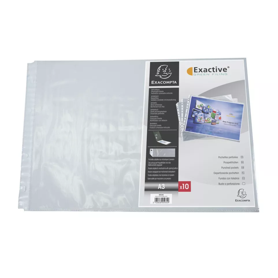 Pk 10 Punch Pockets Exagraphic PP A3/...