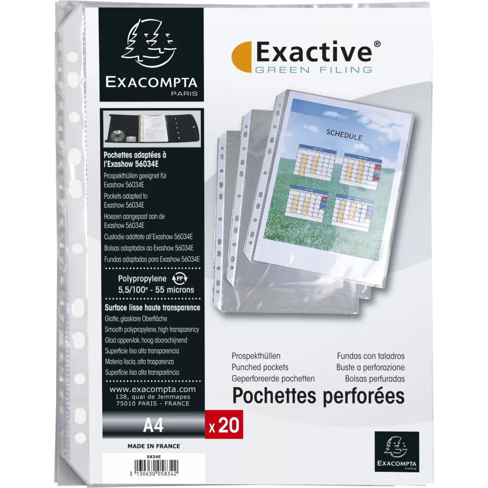 Sachet de 20 pochettes perforées pour...