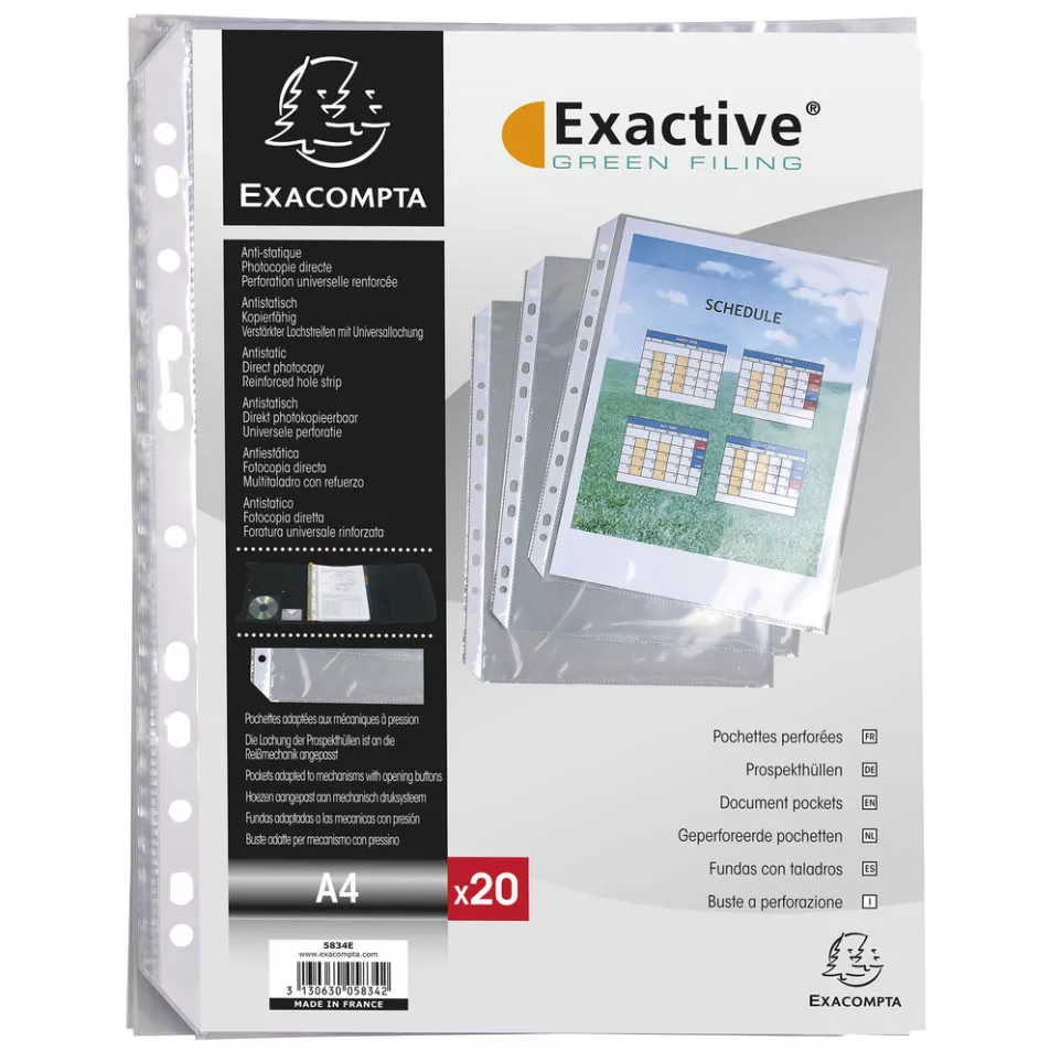 Exactive PP Punched Pockets, A4,...
