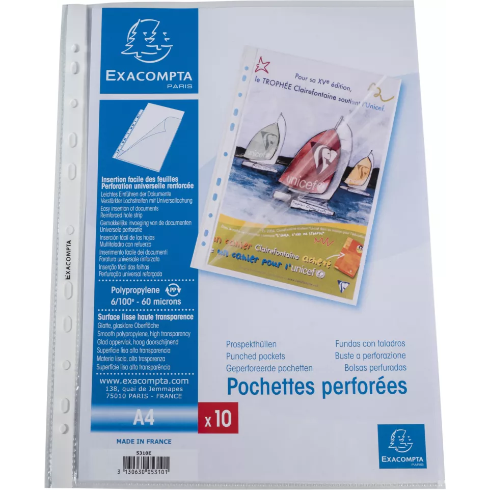 Exacompta Punched Pockets Large Side...
