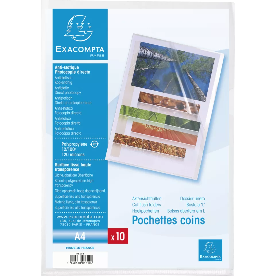Sachet 10 pochettes coin...