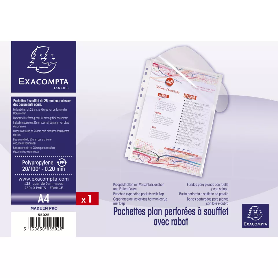 Top Expanding Pocket Punch W/Flap/ Pc.