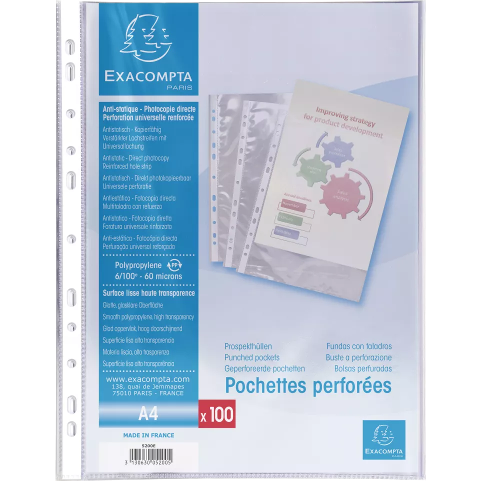 Sachet de 100 pochettes perforées...