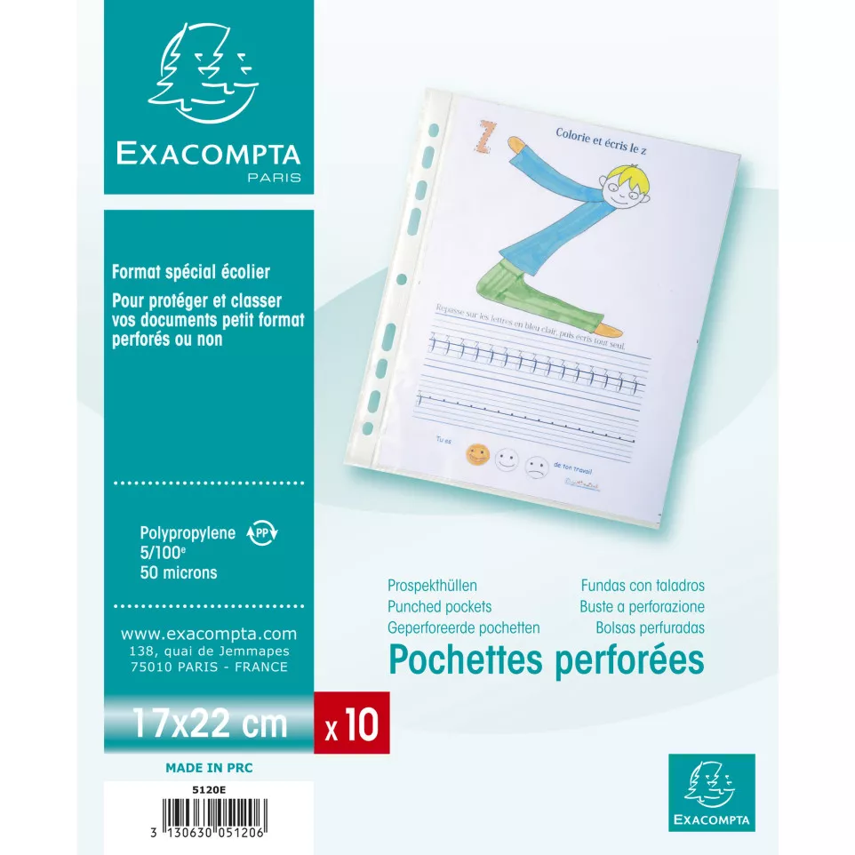 Exacompta Pk 10 Punch Pockets, PP,...