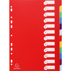 Tabbladen  PP opaak A4+ 12...