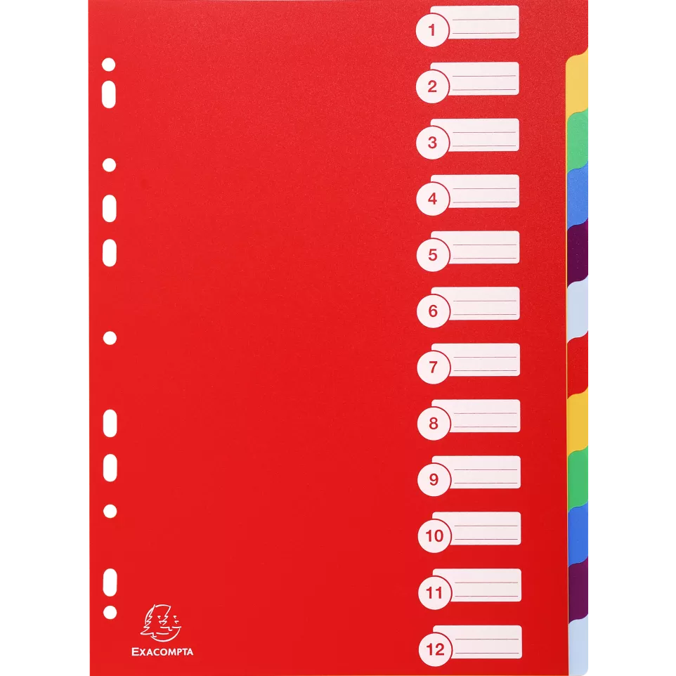 Dividers PP A4 0.3mm 12 Part/ Pc.