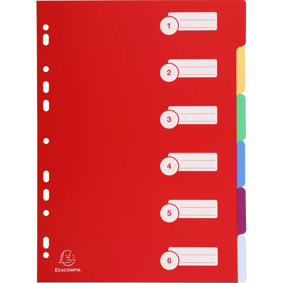 Dividers PP A4 0.3mm 6 Part/ Pc.