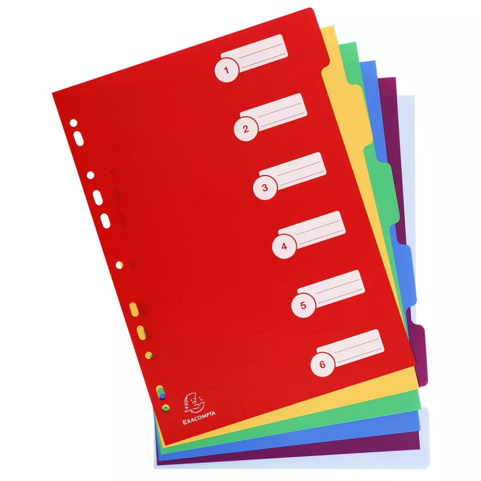 Dividers PP A4 0.3mm 6 Part/ Pc.