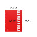 Tabbladen  PP opaak A4+ 12 tabs ass-/ St.