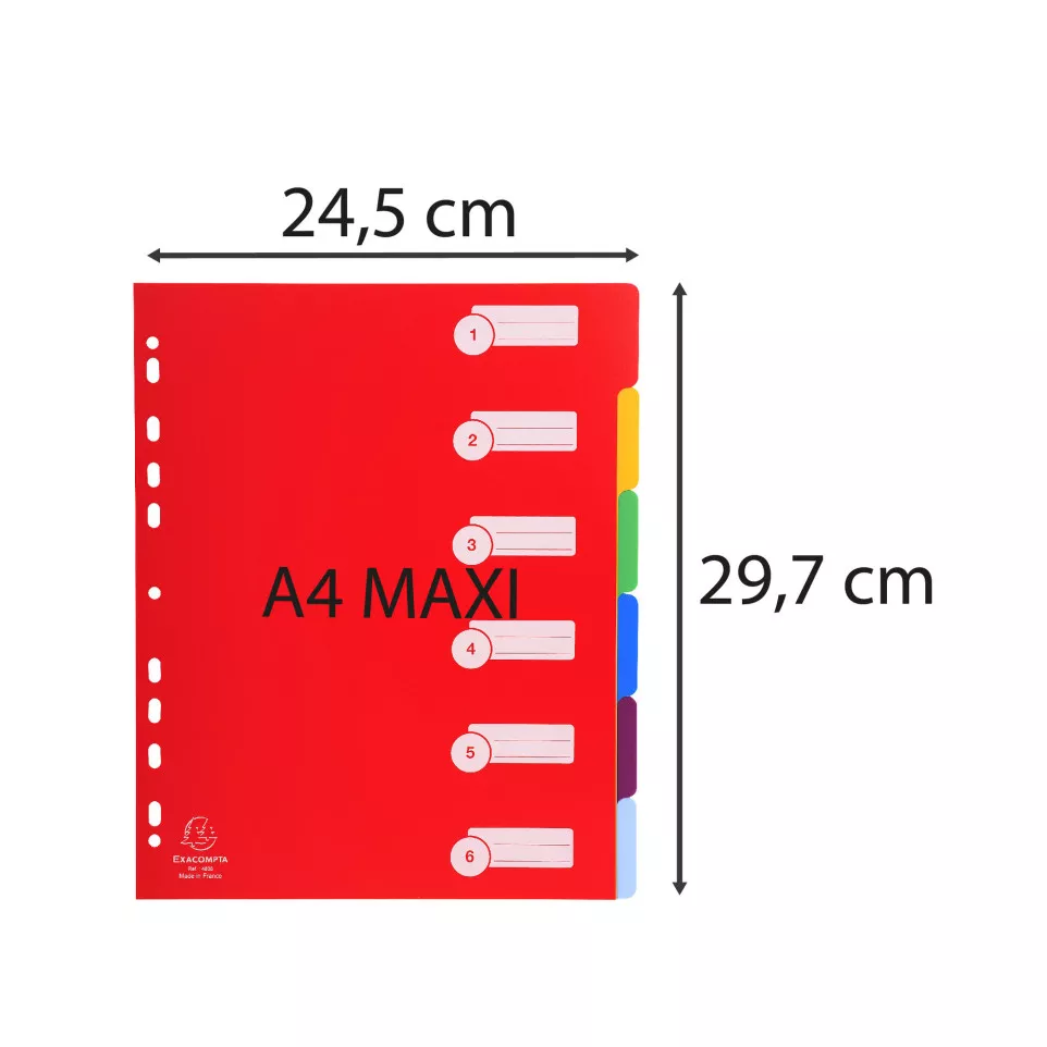 Dividers PP A4+ 0.3mm 6 Part/ Pc.