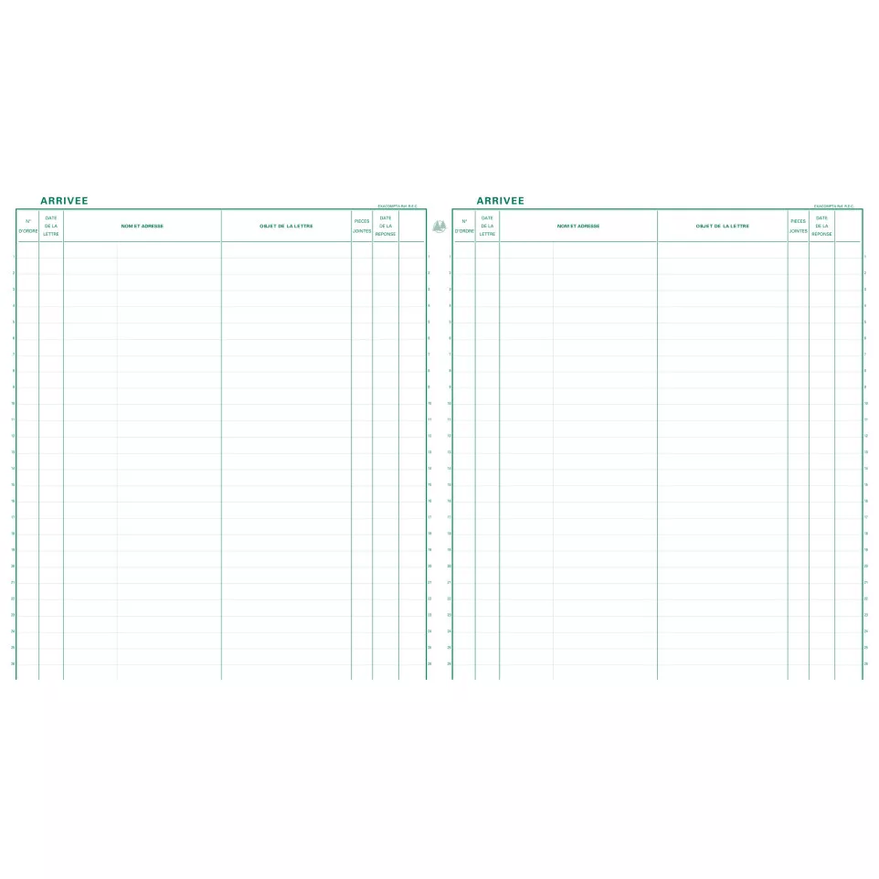 Register 32x27 du courrier 200 bl-/ St.