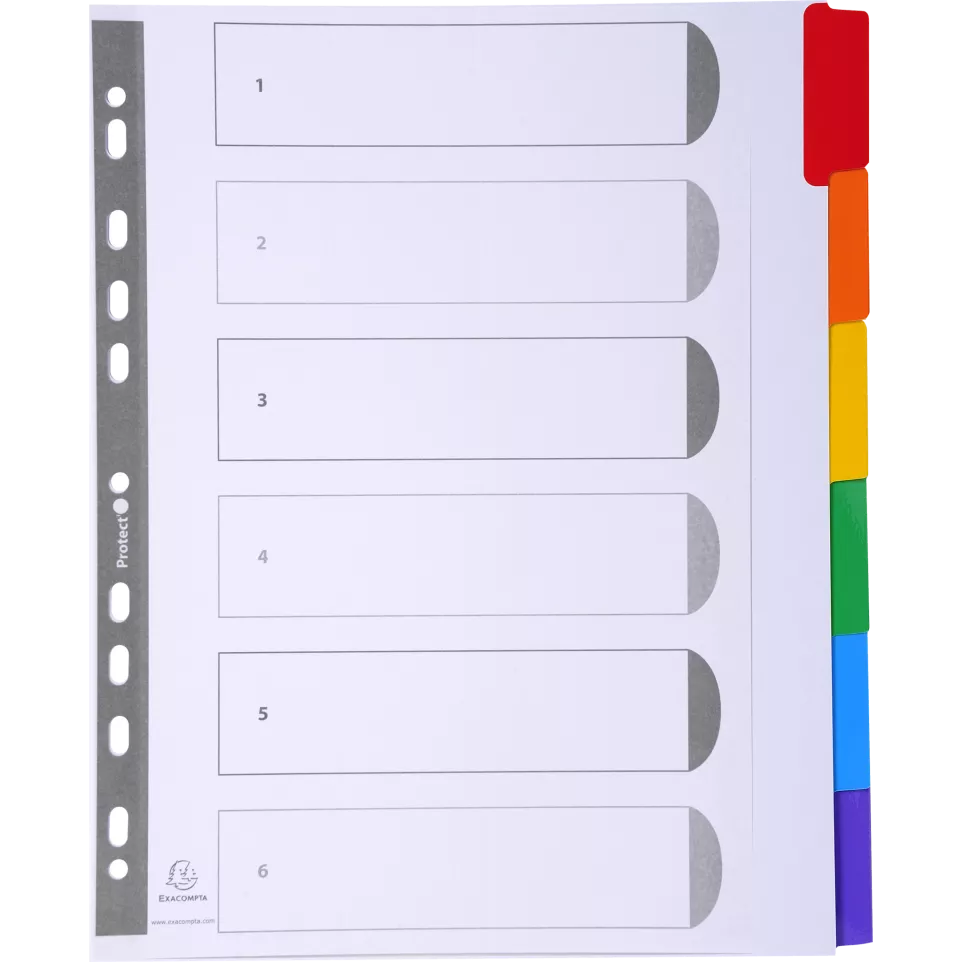 Intercalaires carte blanche 160g - 6...