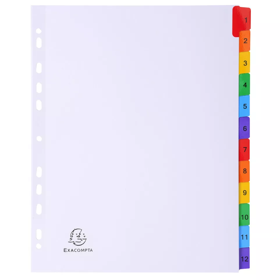 Dividers white Colour Tabs A4 Maxi 6...