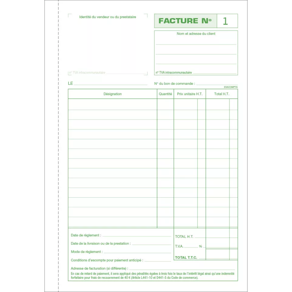 INVOICES WITH VAT 21/14.8 50D A-/ Pc.
