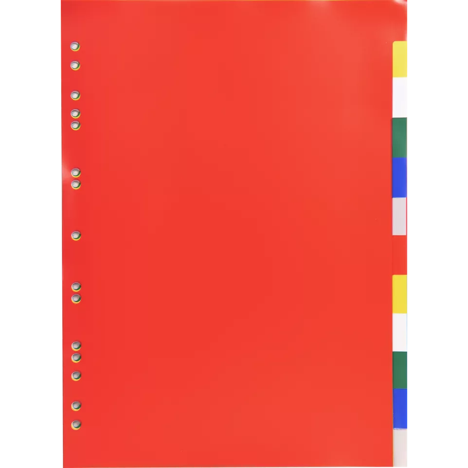 Tabbladen PP A4 12 tabs ass-/ St.