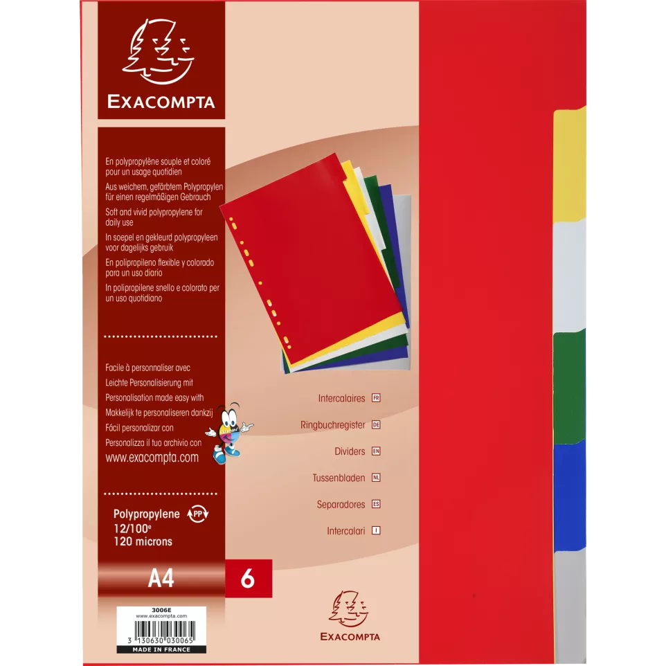 Divider Lightweight PP A4 6P...