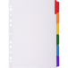 Intercalaires carte blanche 160g avec onglets couleurs renforcés - 6 positions - A4/ Pce