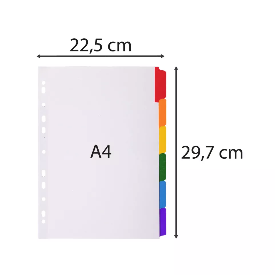 Divider A4 160g 6P White/ColouRed/ Pc.
