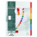 Intercalaires carte blanche 160g avec onglets couleurs renforcés - 6 positions - A4/ Pce