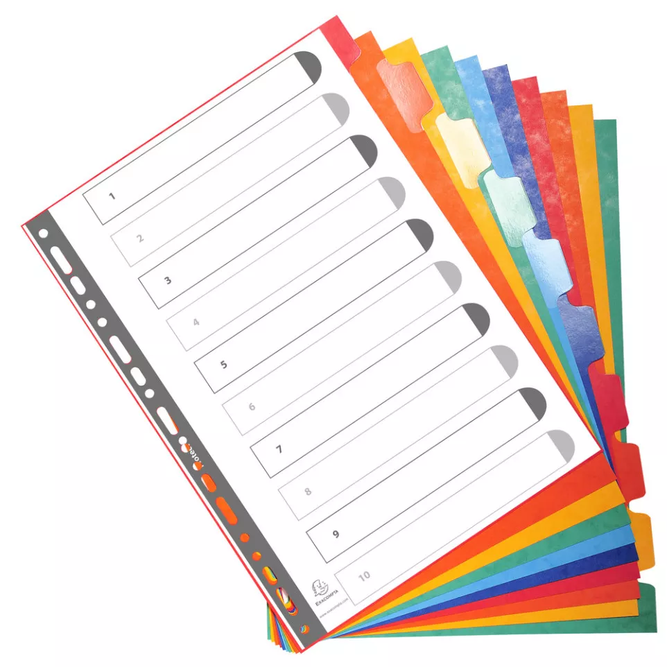 Exacompta - 10 Pre-Punched Dividers -...