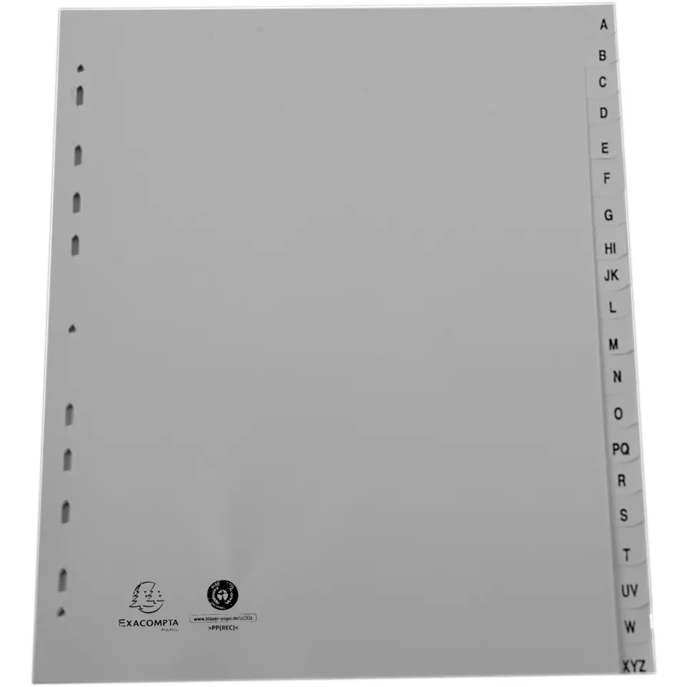 Indices PP A4 Maxi 20Pt A-Z Grey/ Pc.
