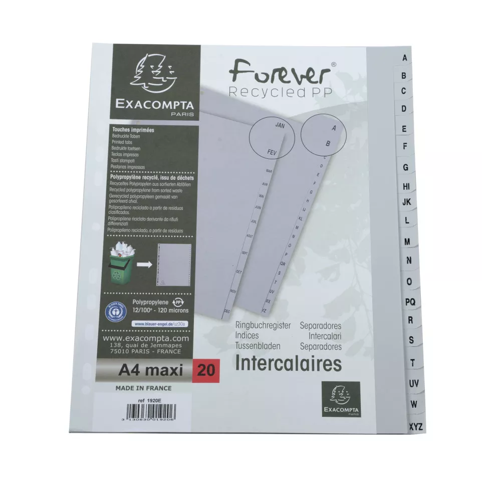 Intercalaires imprimés alphabétiques...