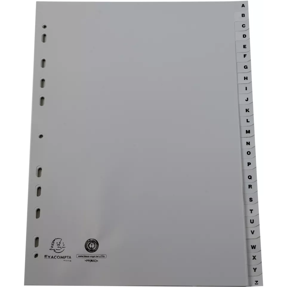 Tab. gerecycled PP A-4 bedrukt A-Z...
