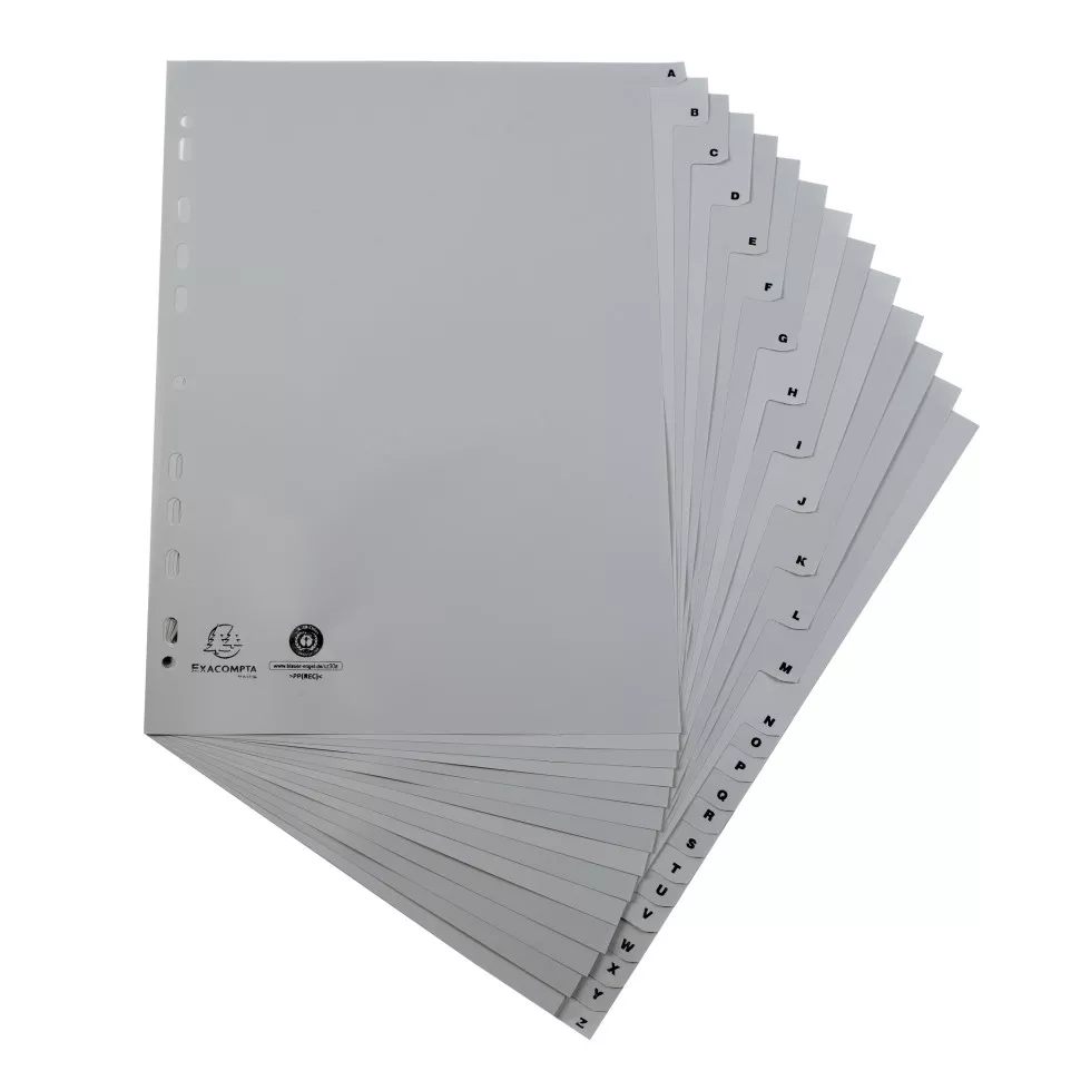 Indices recycled PP A4 26Pt A-Z Grey/...